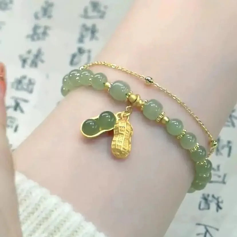 Peanut-Shaped Jade Bracelet – Symbol of Good Luck & Prosperity
