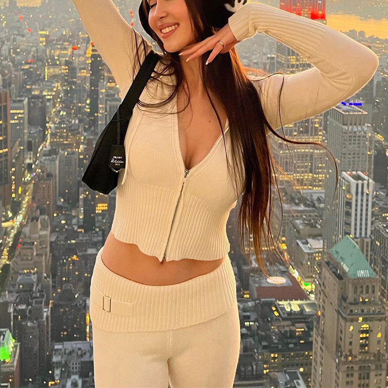 Women’s Fitted Zip Hoodie & High-Waist Set