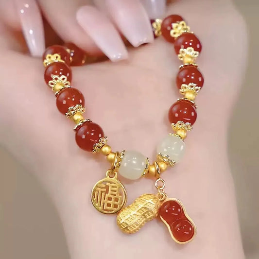 Peanut-Shaped Jade Bracelet – Symbol of Good Luck & Prosperity
