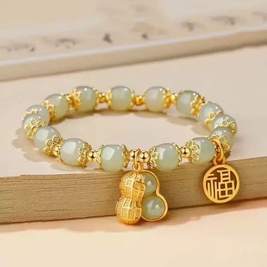 Peanut-Shaped Jade Bracelet – Symbol of Good Luck & Prosperity